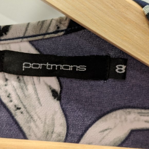 Portmans Jump Suit Size 8 Blue Floral - Picture 4 of 6